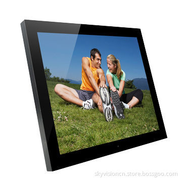 19-inch LED digital photo frame with 4:3 ratio, table stand